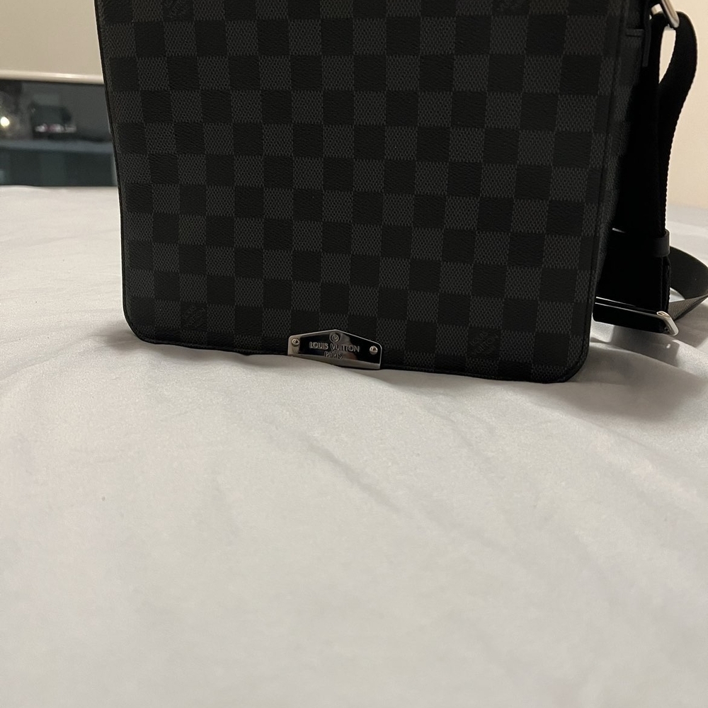 Louis Vuitton Black Checkered Messenger Bag